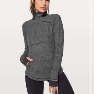 lululemon athletica Gray Fitted Hoodie Sweatshirt base runner